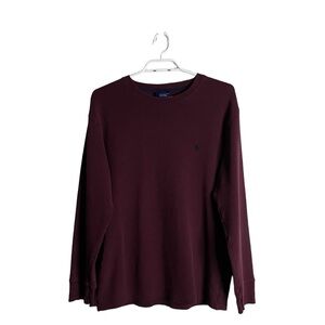 Polo Ralph Lauren Men's Burgundy Crewneck Knit Sleepwear Top